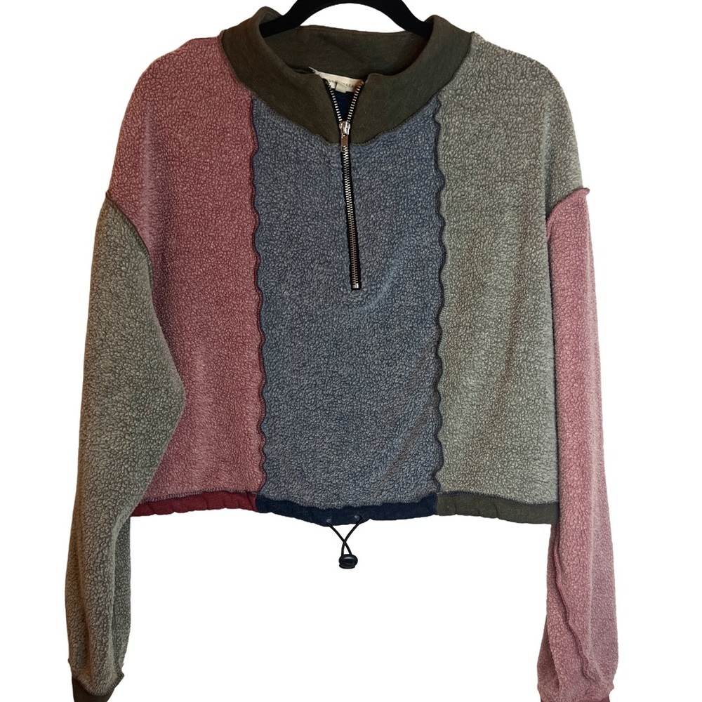 Gilded Intent Multicolor Patchwork Pullover - image 1